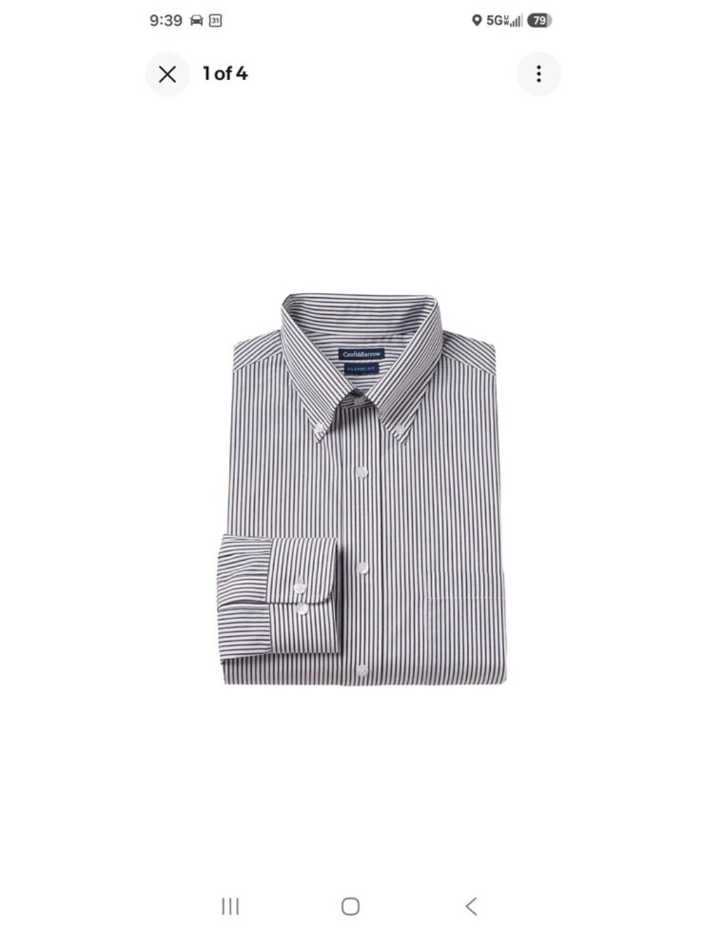 Hathaway striped button down dress shirt size 15 33